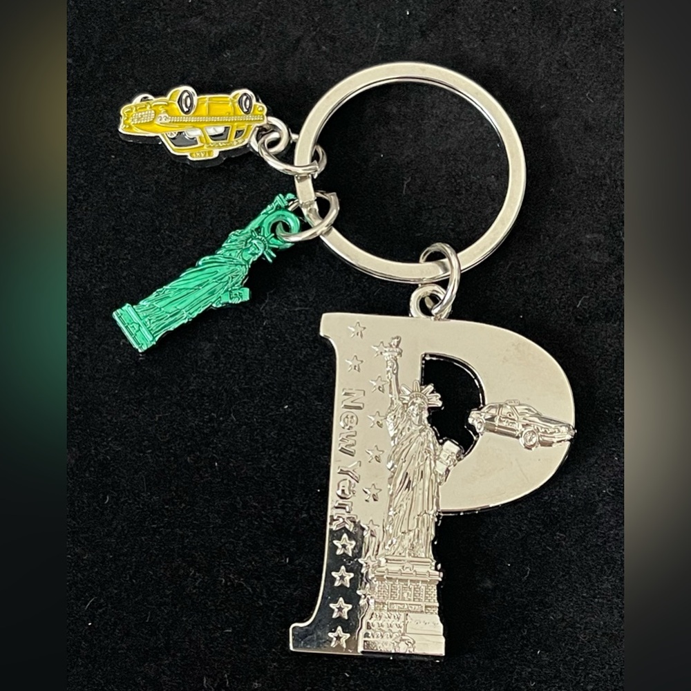 Silver New York Keychain with Charms